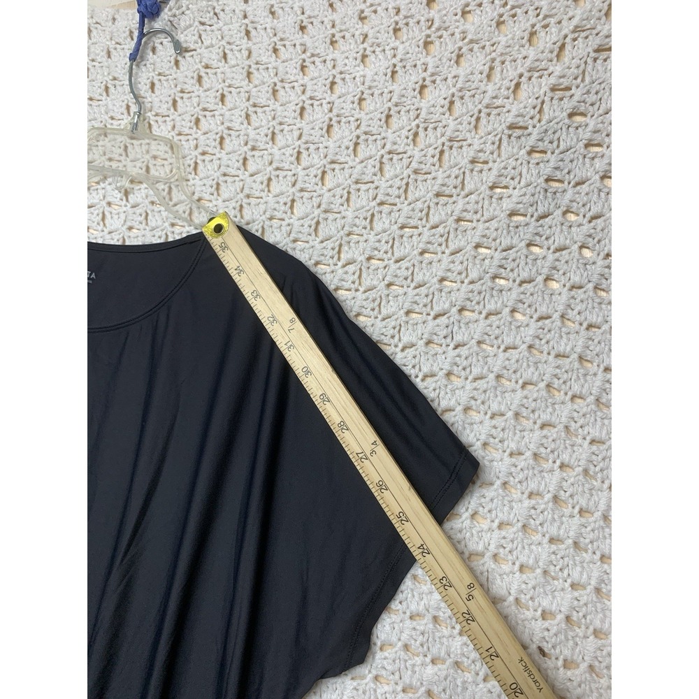 Athleta Sunlover Hilo Dress Women's XL Black Asymmetrical UPF 50 Short Sleeve - Picture 7 of 11